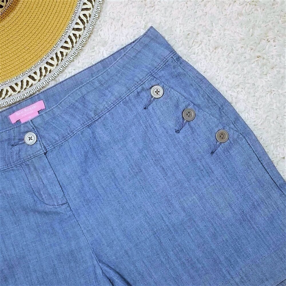 Shorts. Sailor Style, Blue Denim. Isaac Mizrahi Brand. Size 10. - Picture 4 of 8